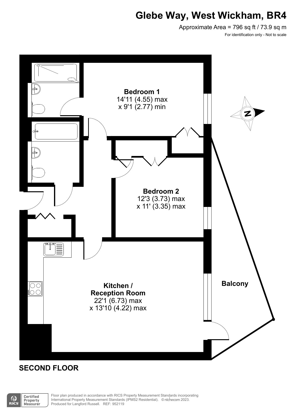 Flat for sale in Glebe Way, West Wickham, , BR4 Langford Russell