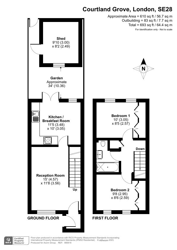 Terraced House for sale in Courtland Grove, London, , SE28 Langford Russell
