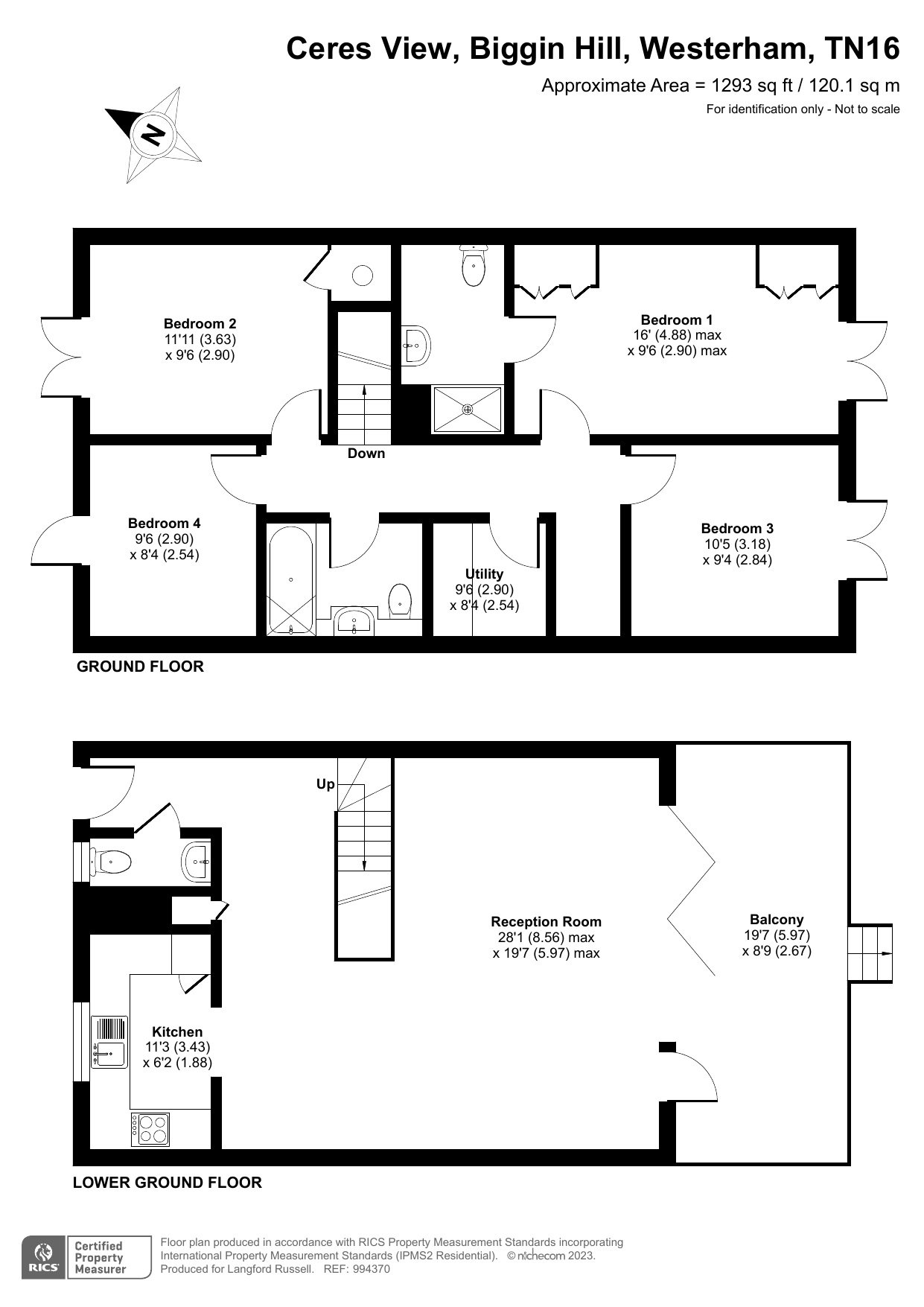 Terraced House for sale in Ceres View, Biggin Hill, , TN16 Langford Russell