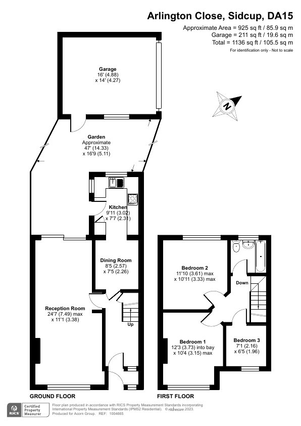 Terraced House for sale in Arlington Close, Sidcup, , DA15 Langford