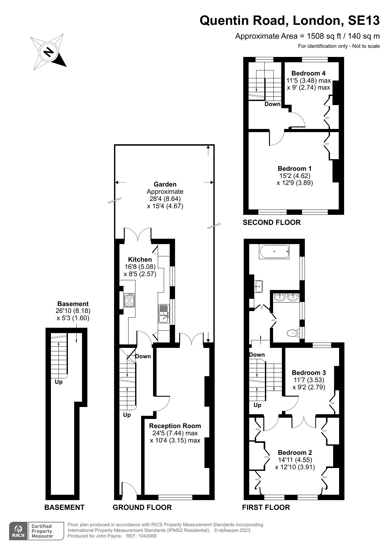 Terraced House for sale in Quentin Road, London, , SE13 Acorn